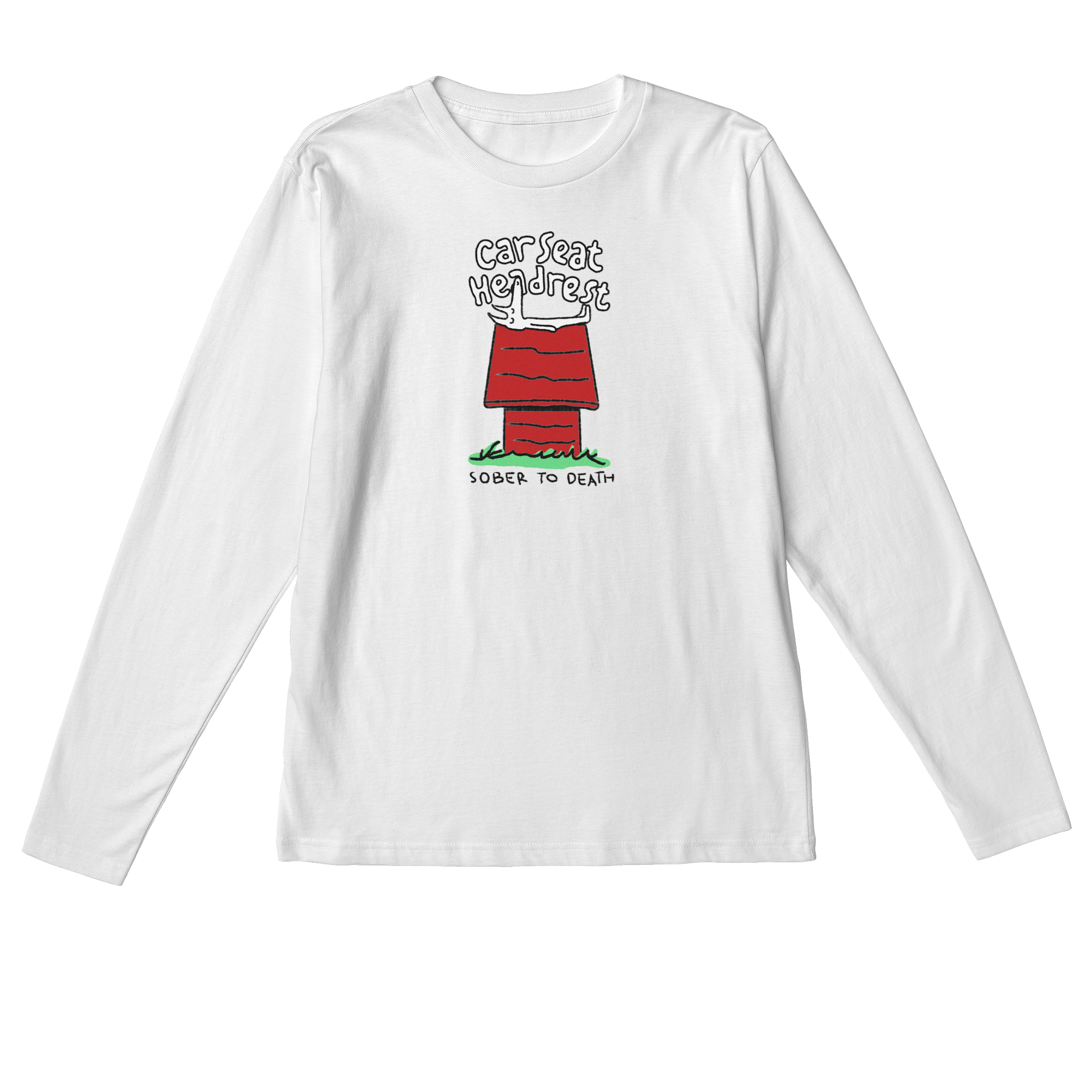 Car Seat Headrest - Sober To Death Long Sleeve in White - 2XL