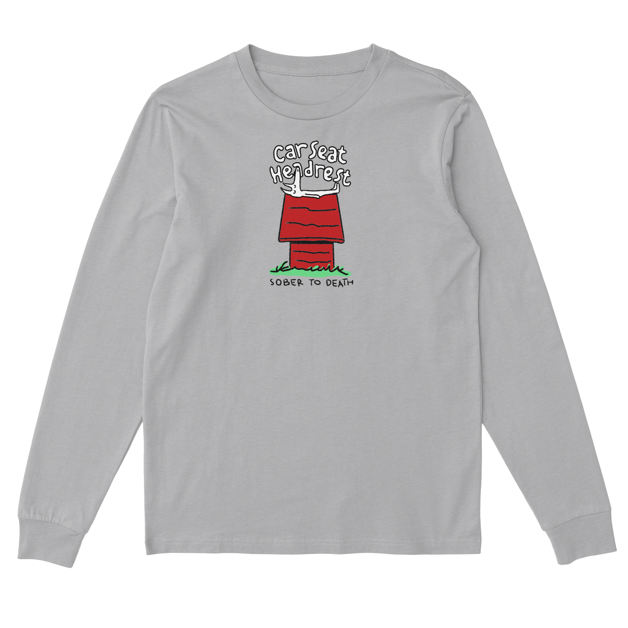 Car Seat Headrest - Sober To Death Long Sleeve in Light Heather Grey - XL
