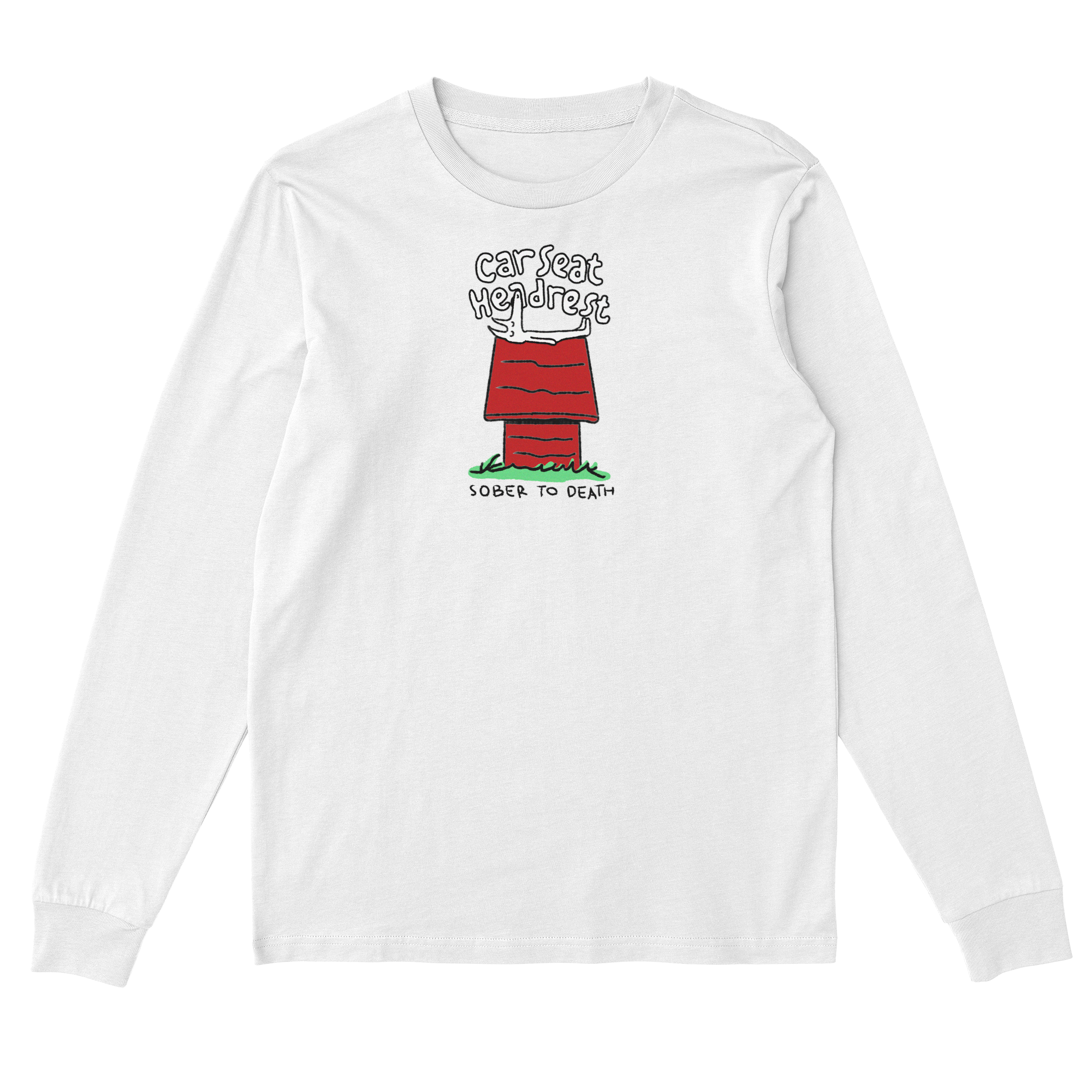 Car Seat Headrest - Sober To Death Long Sleeve in White - Large