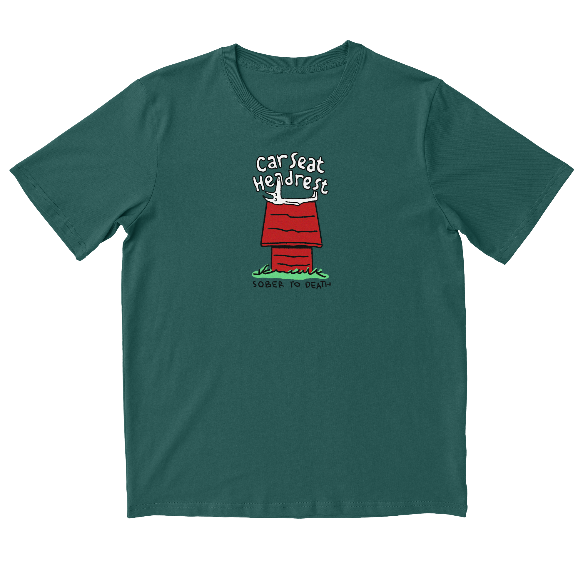 Car Seat Headrest - Sober To Death T-shirt in Glazed Green - Medium