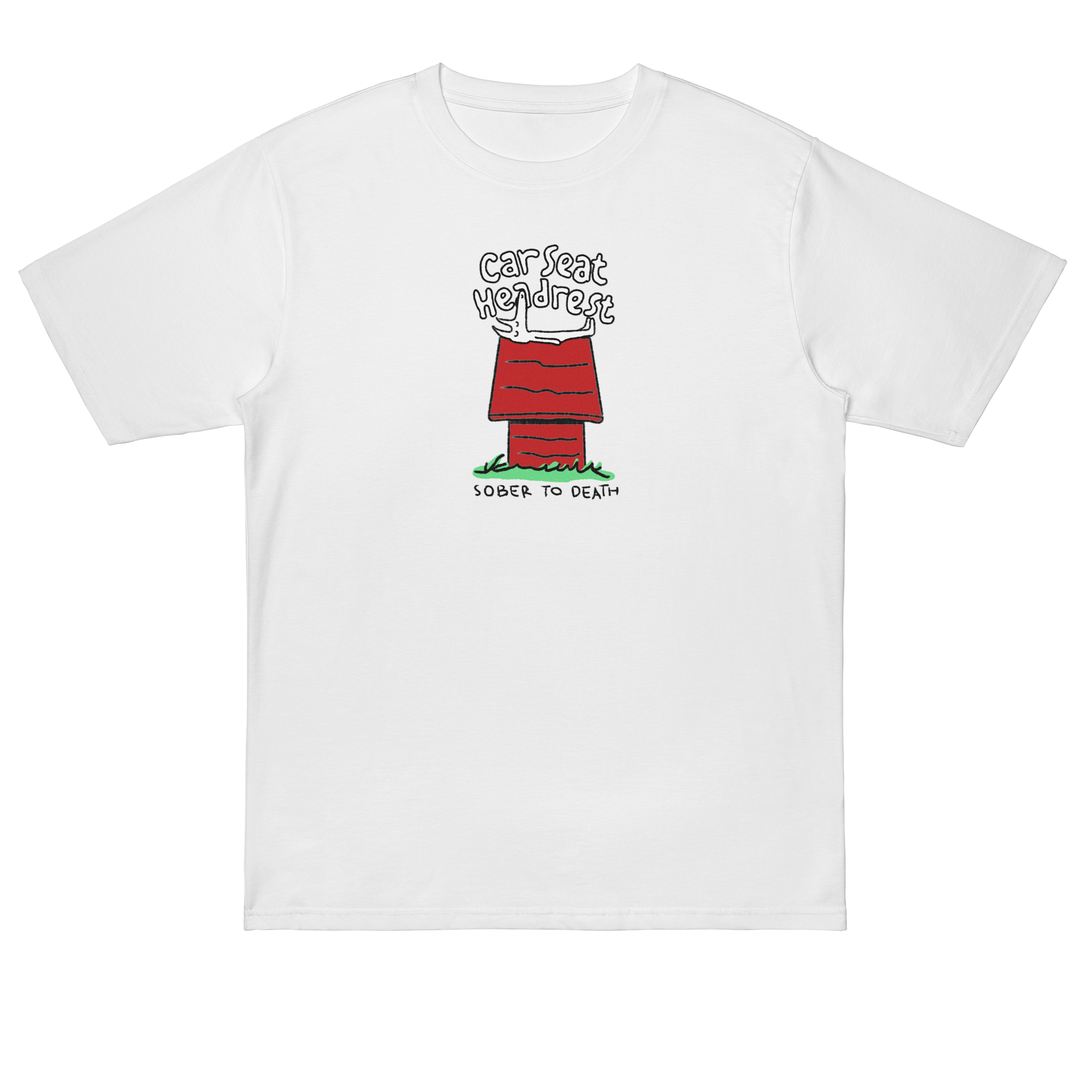Car Seat Headrest - Sober To Death T-shirt in White - Large